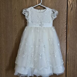 Charming Ivory Floral Kids Dress
